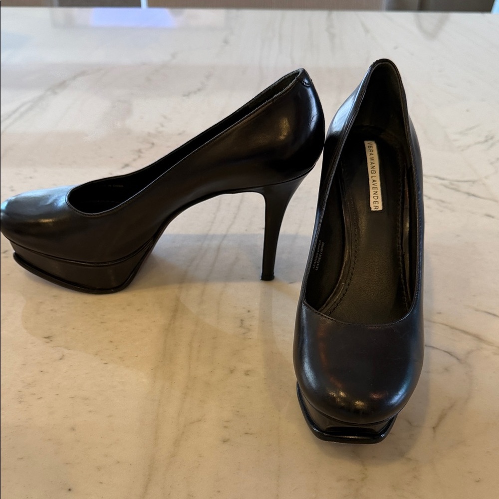 Vera Wang Lavender Label Black Platform Heels